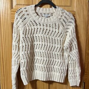 American Eagle Outfitters Cream Knit Sweater